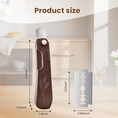 Wooden Bread Lame Scoring Tool for Sourdough with Screw Lock - color: Black Walnut