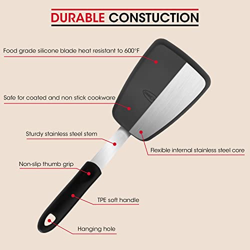 Unicook Small Flexible Silicone Spatula, Food Grade Turner for Kitchen Use - size: Small