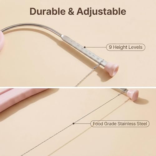Stainless Steel Adjustable Cake Leveler, Double Wire Cake Cutter Slicer with 9 Positions, Stable Base for Even Cutting, Ideal for Layer Cakes, Baking and Decorating Tool