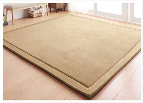 V-mix Children's Play Mat - Handmade Weaving Plush Foam Rug for Baby, Toddler & Children's Play Blanket, Yoga & Exercise Mat - Cushy, Soft & Thick Hypoallergenic, Non-Toxic, Reversible - color: Yellow, size: 4'11" x 6'7" (Rectangular)