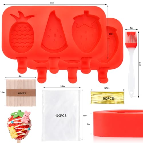 Juome Cake Pop Mold Kit, Fruit Shape Cakesicle Molds Silicone - color: Fruit