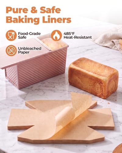Bake Choice Loaf Pan Liners for 1 LB Pullman Loaf Pan with Lid, 50 Sets - size: 1 LB