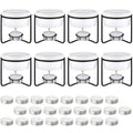 Treela 8 Pcs Ceramic Butter Warmers & 32 Tealight Candles, White and Black - color: White/Black