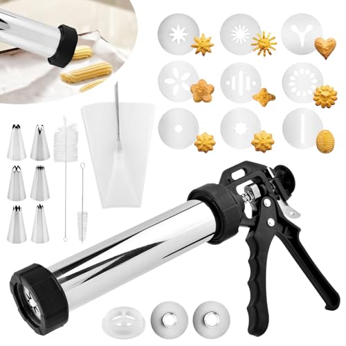 3-in-1 Churro Maker Kit, Stainless Steel Cookie Press Gun