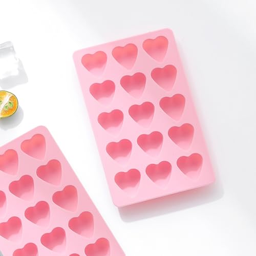 2-Pack Hearts Shape Candy & Chocolate Silicone Molds, Non-stick, Pink - size: Hearts