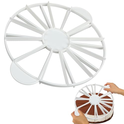 Cake Portion Marker, Double Sided 10 or 12 Slices Cake Cutter Marker for Even Slices, White - color: White