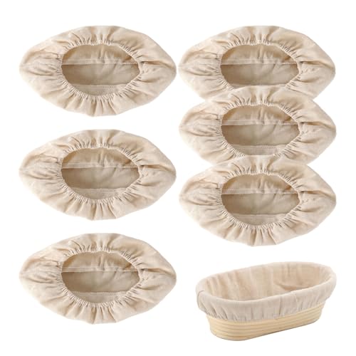 6 Pcs Oval Banneton Proofing Cloth liner 10 inch Bread Baking Basket Liner - style: Oval