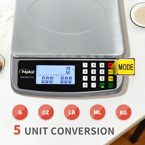 66lb/30kg food scale grams and ounces, Large Digital Kitchen Scales - color: DARK GRAY 30KG