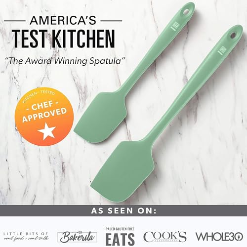 DI ORO Silicone Spatula Set - 600F Heat Resistant, 5-Pc Sage - color: Sage