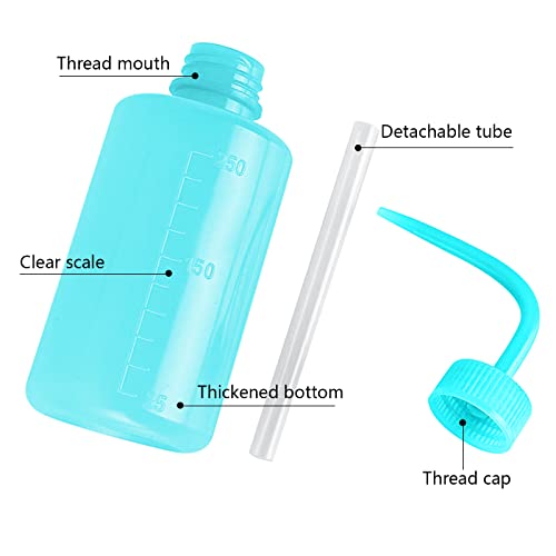 Economy Plastic Squeeze Washing Cleaning Bottle, 2pcs 250ml/8oz, Narrow Mouth, Green - color: Green