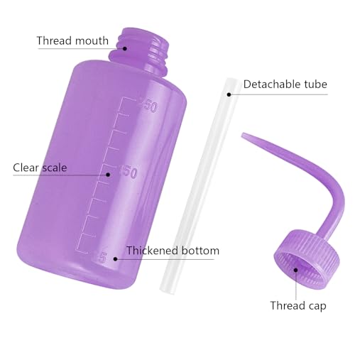 Wash Bottles - 2pcs 250ml Safety Watering Tools, Economy Plastic Squeeze Bottle, Medical Label Green Soap Cleaning, Washing Tool (Purple) - color: Purple