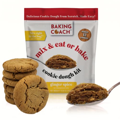 Ginger Spice Edible Cookie Dough Mix, Eggless Cookie Mix for Baking, No Preservatives, No Artificial Colors, Eat or Bake, Makes 12 Cookies