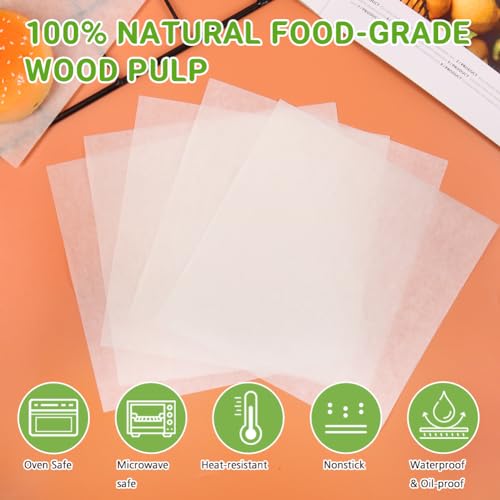 BYKITCHEN 6x6 Inch Square Burger Patty Paper for Smash Burger Press, 300pcs - size: 6 x 6 Inch
