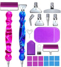 25PCS Purple&Blue Threaded Diamond Art Pens Tools, Upgraded Stainless Steel Tips Diamond Art Pen No Loosen - color: 25PCS(Set B)