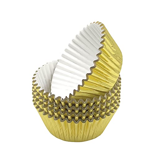 Standard Gold Foil Cupcake Liners Muffin Baking Cups for Party and More, 100-Count - color: Gold