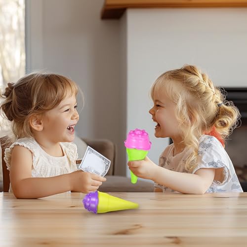 VOSAREA 1 Set Plastic Sand Ice Cream Set, Ice Cream Cones with Scoop, Kids Beach Sand Model Tool for Outdoor Seaside Activities