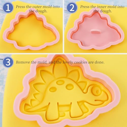 8Pcs Dinosaur Cookie Cutters Dino Egg Footprint Biscuit Molds for Kids - color: Dinosaur C
