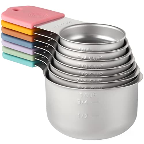 Magnetic Measuring Cups Set of 7 Stainless Steel Magnetic Measuring Cups - color: color