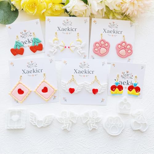 Valentine’s Day Polymer Clay Cutters Set – Romantic Polymer Clay Molds, Clay Cutters, Clay Earring Cutters, Clay Tools - color: 2Q color