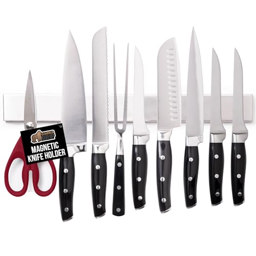 GORILLA GRIP 304 Stainless Steel Magnetic Knife Holder Strip, 14 Inch - size: 14 Inch