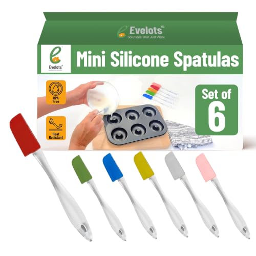 Evelots 6-Piece Mini Spatula Set, Small Silicone Spatulas for Baking - size: Set of 6