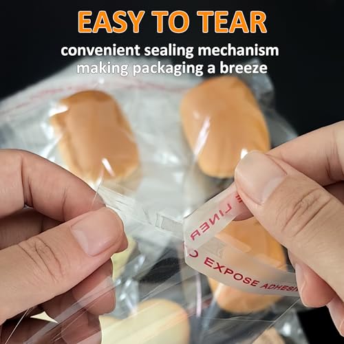 Soarvita Self Sealing Cookie Bags, 100Pcs 5x5 Inches Clear Resealable Gift Wrap Cellophane Bags for Packaging Candy Treat Goodie Favors and Cookies Gift Giving - Self Adhesive Wrappers - color: 5x5 Inch -100pcs
