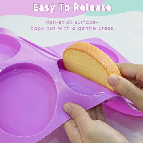 Silicone Muffin Top Pan, 2 Pack Round Silicone Mold for Baking 12-Cavity
