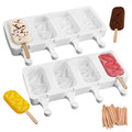 Sakolla 2 Pack 4 Cavities Diamond Shape Silicone Popsicle Molds - size: 2 Pcs Large Diamond - White