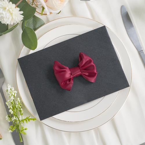 AIMUDI Burgundy Satin Ribbon Twist Tie Bows for Treat Bags 3.5" Maroon Bows for Crafts Small Bows for Gift Wrapping Premade Bows for Cake Pop Candy Apples Gift Bags Wedding Baby Shower -24 Counts - color: Burgundy