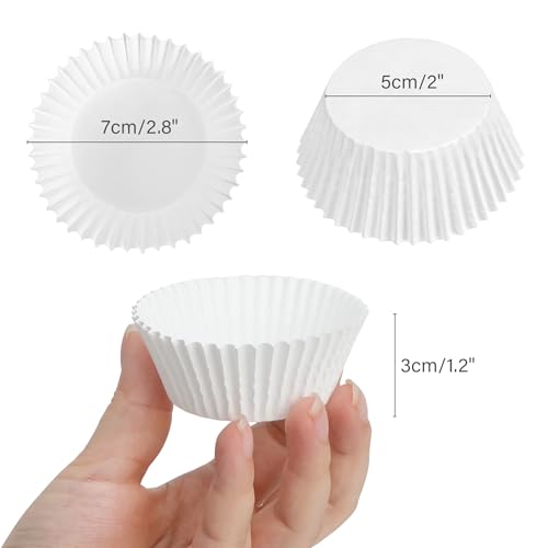 LotFancy Standard White Cupcake Liners, 500 Count, Greaseproof Paper Muffin Liners, Food Grade Cupcake Wrappers Baking Cups, No Smell, Bottom 2 inch Width (Pack of 3) - size: standard (Pack of 3)