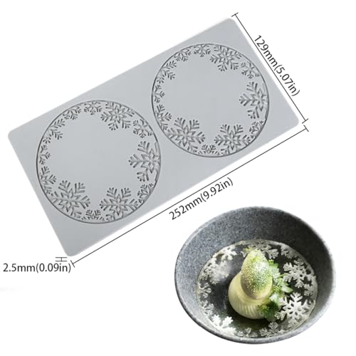 mostsom Silicone Lace Mold Round Shape Snowflower Pattern Food-Grade Fondant Molds Cake Decorating Tools Baking for DIY Candy Enthusiasts Home Bakers (B_ Snowflower) - size: B_ Snowflower