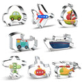 ZADE Transportation Theme Car Boat Airplane Cookie Cutters Set 8 Pcs Non-Stick Stainless Steel Cookie Biscuit Sandwich Mold, Fruit Cake Fondant Cutter for Baking - color: Transportation theme