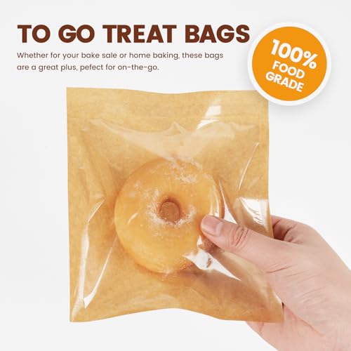 300 Pack Cookie Packaging Bags with Seal, Heat Sealable Cookie Sleeves - size: 5.7" x 6.5"