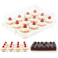 Cake Carrier with Lid, Cake Holder Cupcake Container for 12 Cupcakes 2 in 1 Portable Dessert Container for Pie Muffin Cobbler (White) - color: White