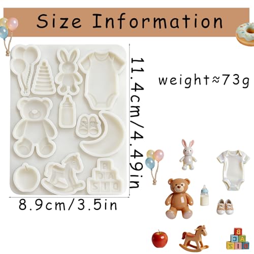 Bear Bunny Silicone Mold for Fondant Cupcake Toppers Dessert Candy - color: Bear Silicone Molds