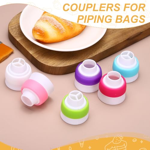 uxcell 4Pcs Piping Tip Coupler Plastic 3 and 1 Color Couplers Icing White - color: White