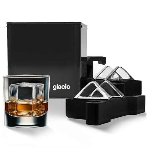 Clear Ice Maker Set, Crystal Ball & Cube Molds for Whiskey Cocktails - color: Ultra Clear Cube X4