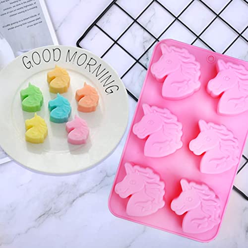 Unicorn Silicone Mold Horse Crayon Silicone Mold Unicorn Cake Molds - color: Pink