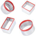 4 Pcs Cookie Cutters Set - Round, Fluted, Square and Rectangle Shapes, Food-Grade Stainless Steel for Baking Cookies, Biscuits, Scones and Sandwiches