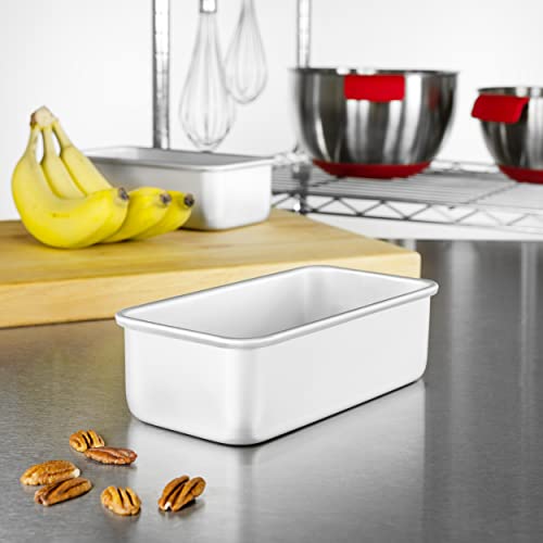 Fat Daddio's Anodized Aluminum Bread Pan, 7.75 x 3.75 x 2.5 Inch, Set of 2, Silver - size: 7.75 x 3.75 x 2.5 Inch, Set of 2