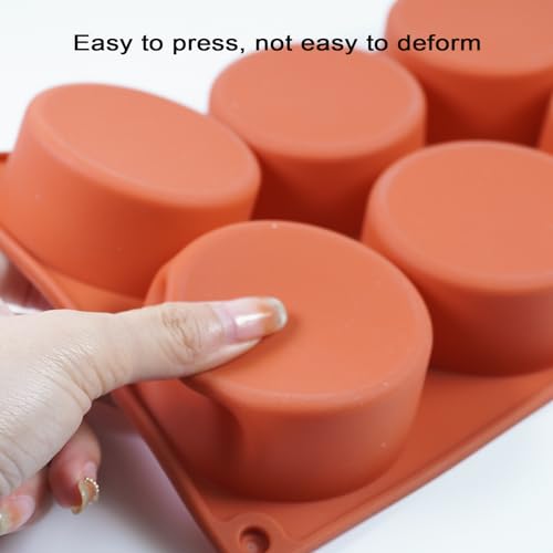 Joyeee Silicone Muffin Pans for Baking, 2 Pcs Large Muffin Pan Silicone Cups Bakeware for Baking Silicone Cupcake, 6 Cup Regular Size Silicone Molds Nonstick, Non-Stick, Just PoP Out! - size: Regular size muffin molds - 2 pack