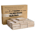 7x7-14400 Bulk Sheets Commercial Parchment Paper Squares - color: Brown, size: 7"x7" (17.8x17.8cm) - 14400 sheets