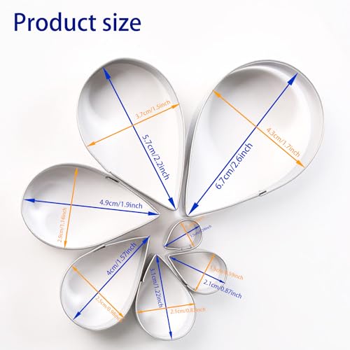 7pcs Rose Petal Cutter Set Gum Paste Fondant Cake Cutters Decorating Tools