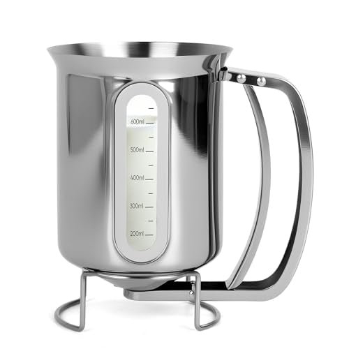 32oz 900ml Stainless Steel Pancake Batter Dispenser with Handle, Scale