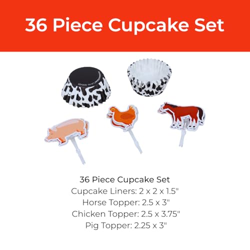 Handstand Kitchen Farm Friends Cupcake Decoration Set with Cups & Toppers