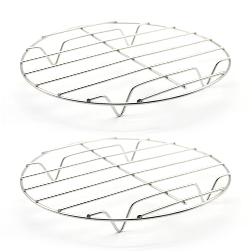 7.87" Round Cooking Rack, 2 Pcs, Stainless Steel - size: 7.87”