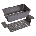 double-piece healthy meat pie baking pan, with drip tray, grey 12.2-inch non-stick cooking pan, rectangular meat pie tray, non-stick carbon steel baking pan, with pull-out serving function