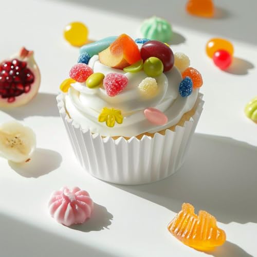 500pcs White Muffin Liners, Standard Cupcake Liners for Baking Cup - color: White