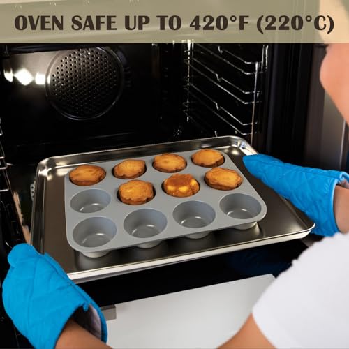 12 Cups Silicone Mini Muffin Pan Set, Nonstick Mini Cupcake Pans, BPA Free Small Muffin Tin for Baking, Set of 2 (Gray+Gray) - color: Set of 2--12 Cups (Grey+Grey)