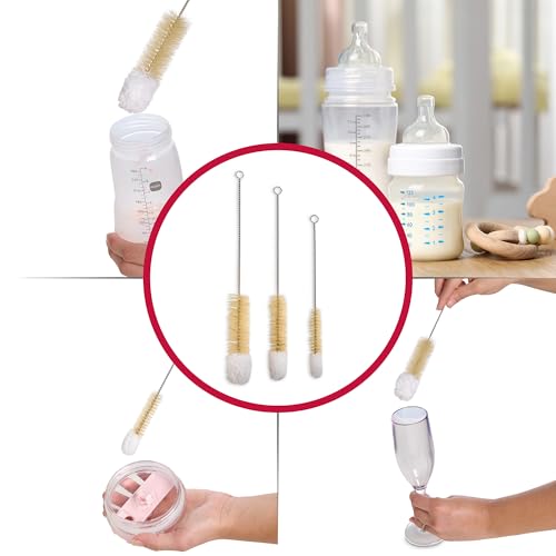 HIC Kitchen Soft-Tip Cleaning Brushes, Non-Scratch Microfiber with Boar Head Bristles, Set of 6 - size: Set of 6